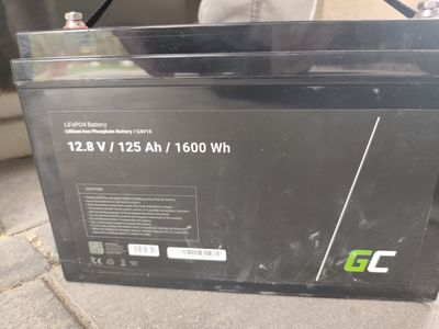 Akumulatory Green Cell CAV13 12.8V/125Ah/1600Wh — etykiety i specyfikacja