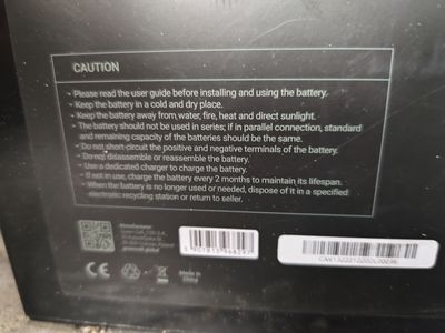 Akumulatory Green Cell CAV13 12.8V/125Ah/1600Wh — etykiety i specyfikacja