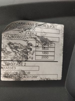 Tablica ciśnień opon (5.0/5.5 bar)